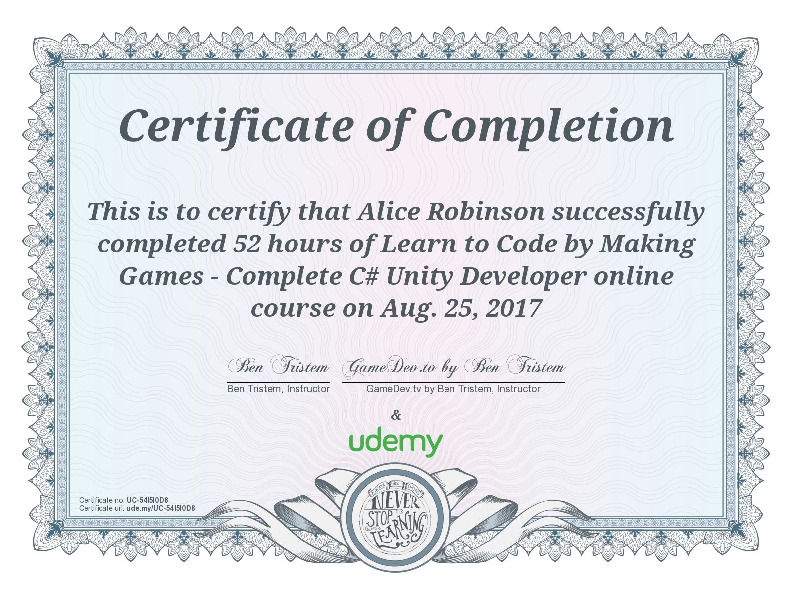 Completed! UnityCourse - Game Dev Weekly - 8/19 - 8/25