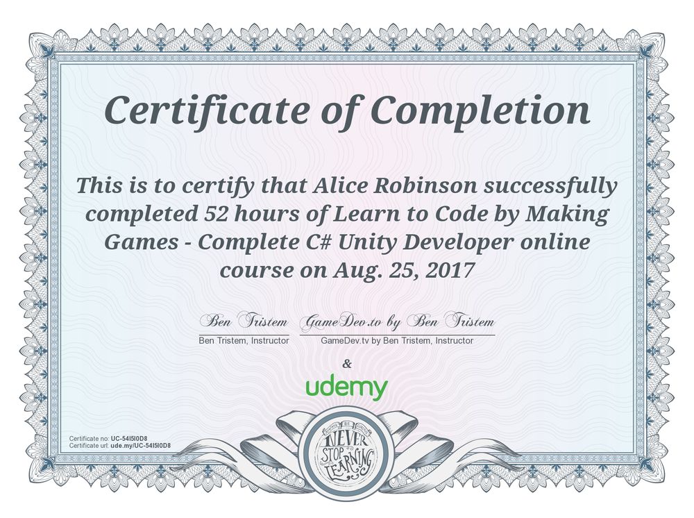 Completed! UnityCourse Game Dev Weekly 8/19 8/25